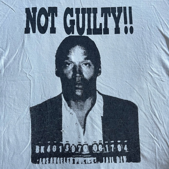Vintage 90s OJ Simpson Not Guilty Shirt. Double sided with The Juice is Loose - Picture 2 of 5